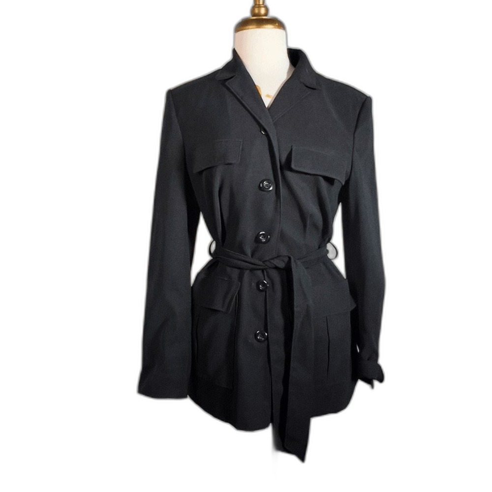 Utex Design Coat Size S Women's Classic Elegant Black Short Elegant Peacoat